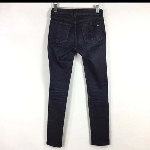 Rag & Bone Hyde Lamb Leather Skinny Jean Combo Essex Wash Denim NWOT - Picture 4 of 9